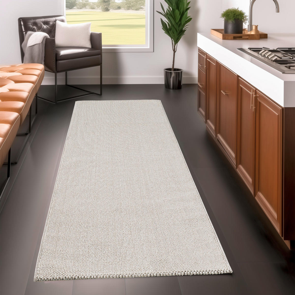 LÄUFER 80/250 cm LOOM Creme  - Creme, Basics, Textil (80/250cm) - Novel