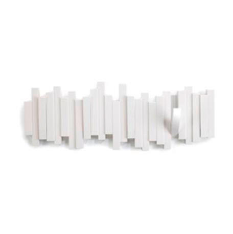 STENSKI OBEŠALNIK - bela, Basics, umetna masa (46/18/3cm) - Umbra