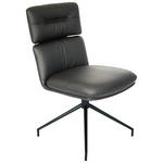 STUHL  in Eisen Echtleder pigmentiert Metall, Leder  - Schwarz, Design, Leder/Metall (50/92/64,5cm) - Dieter Knoll