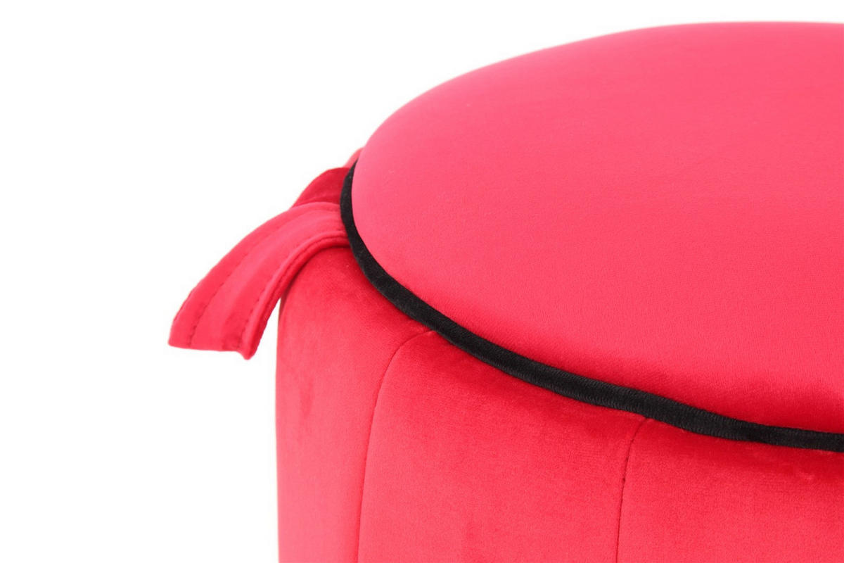 HOCKER Samt Rot  - Rot, Design, Textil (43/42/43cm) - Kayoom