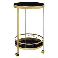 SERVERINGSVAGN i svart, guldfärgad  - svart/guldfärgad, Design, metall/glas (45/45/76cm) - MID.YOU