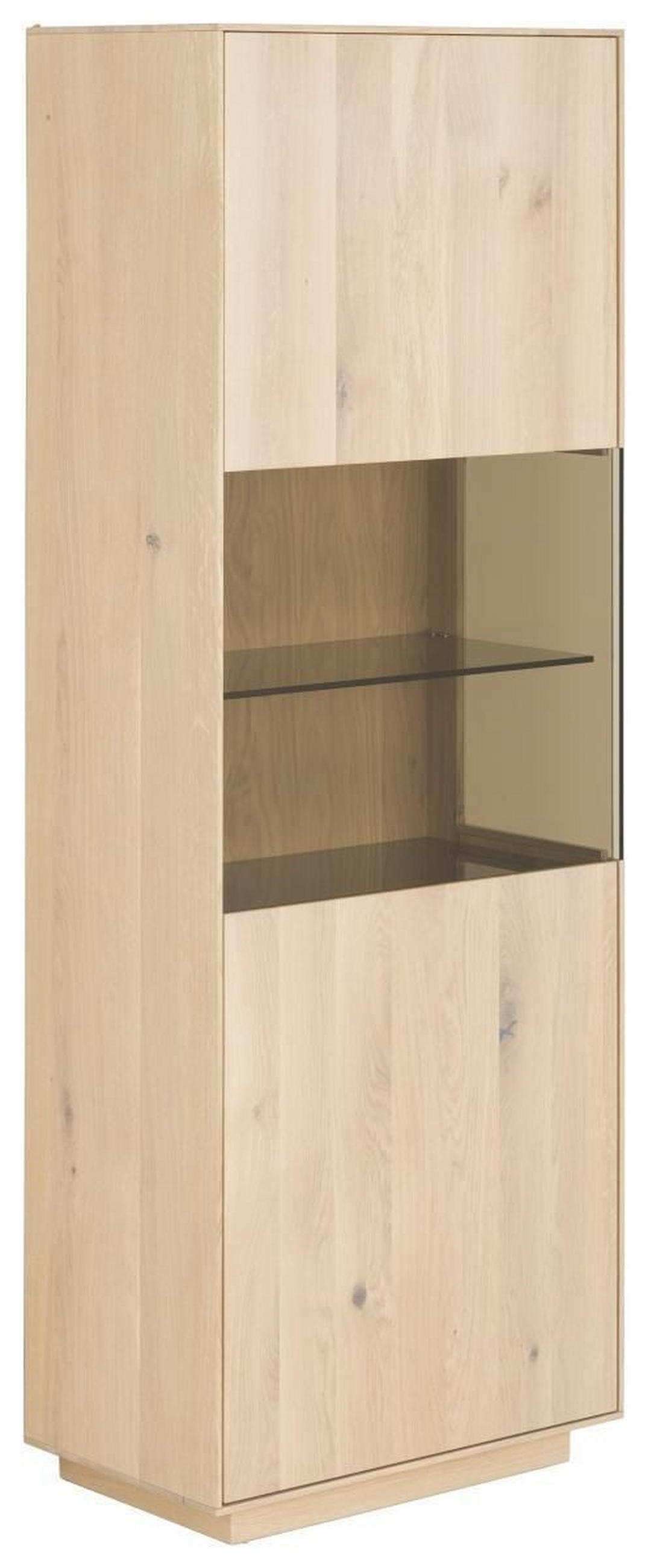 VITRINE  in massiv Asteiche Eichefarben - Eichefarben, Natur, Glas/Holz (60/166,6/36cm) - Anrei