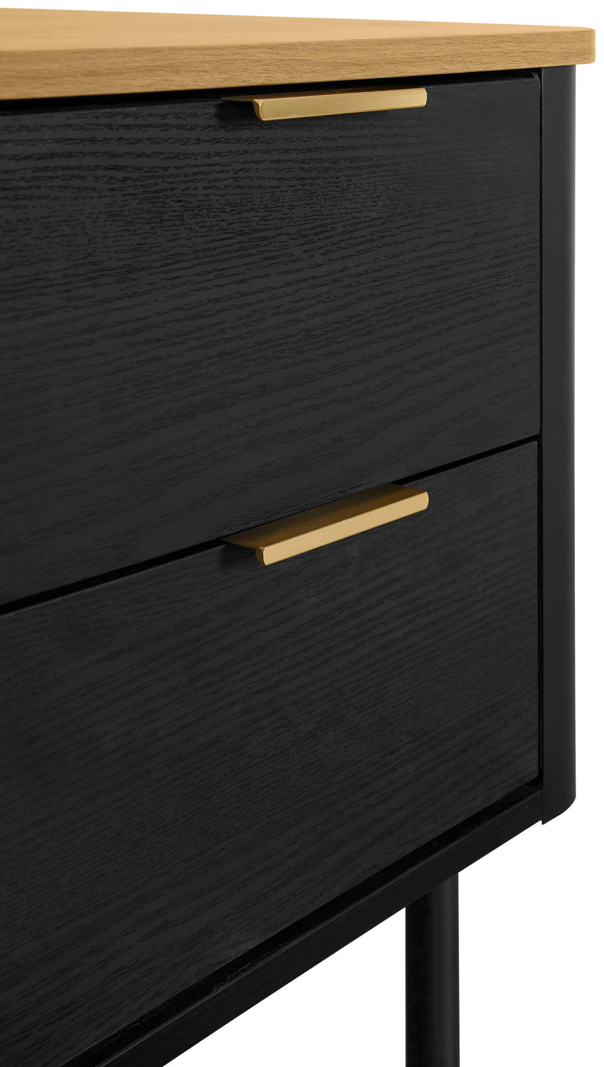 NACHTSCHRANK 45/52/40 cm  - Eichefarben/Goldfarben, Trend, Holzwerkstoff/Metall (45/52/40cm) - Xora