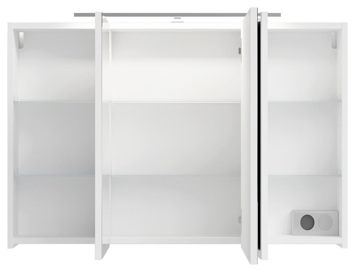 SPIEGELSCHRANK 100/60/20 cm  - Weiß, MODERN, Glas/Holzwerkstoff (100/60/20cm) - MID.YOU