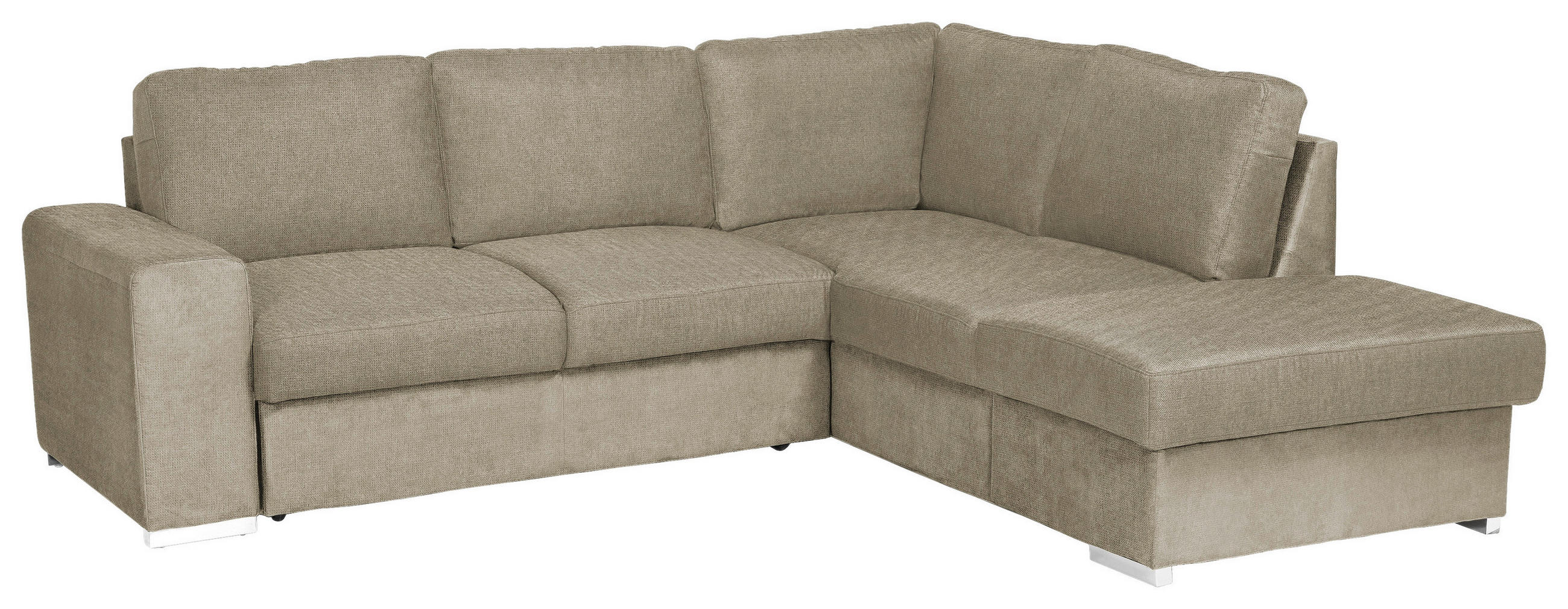 ECKSOFA  in Mikrofaser Cappuccino  248/213 cm  - Chromfarben/Cappuccino, KONVENTIONELL, Textil/Metall (248/213cm) - MID.YOU