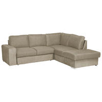 ECKSOFA Cappuccino Mikrofaser  - Chromfarben/Cappuccino, KONVENTIONELL, Textil/Metall (248/213cm) - MID.YOU