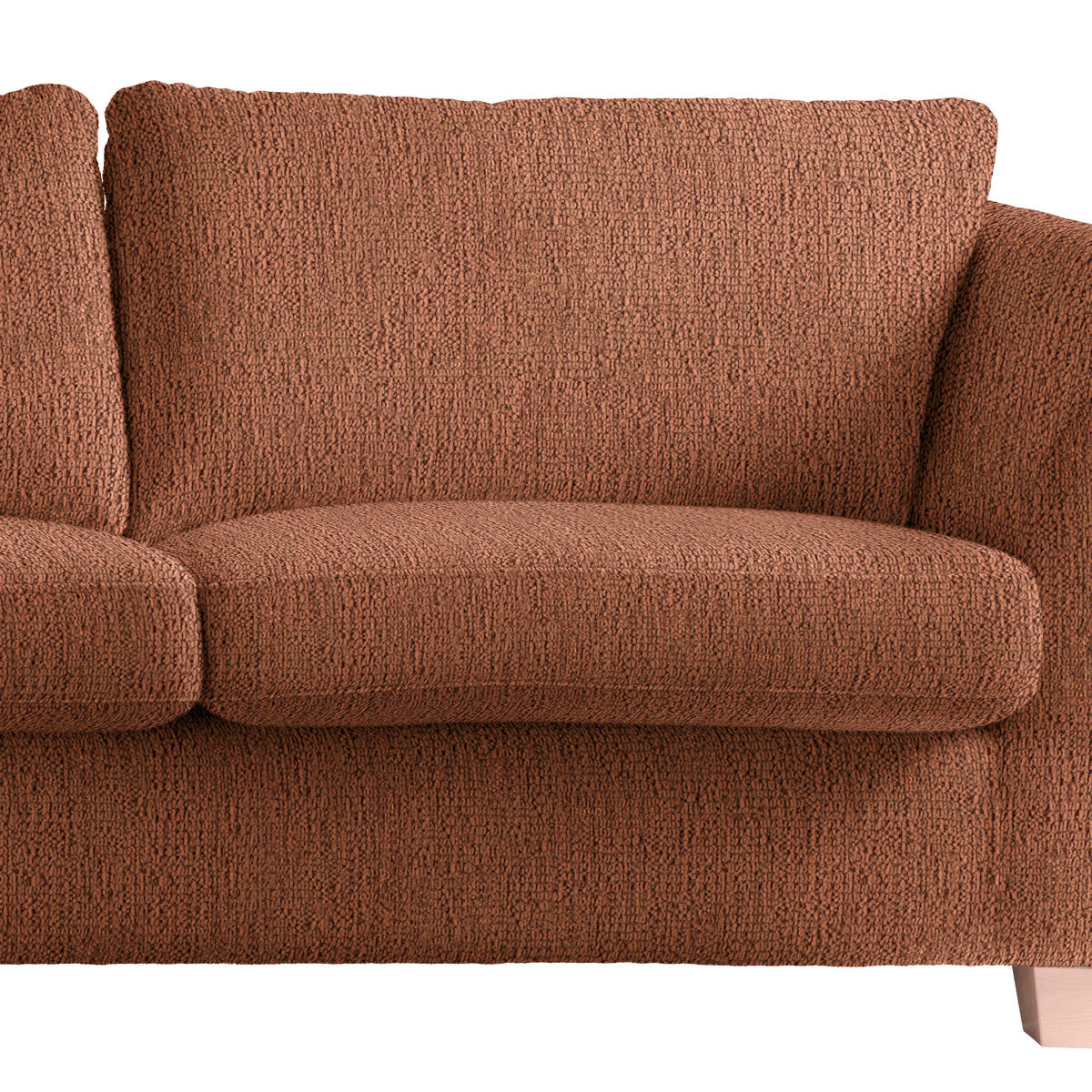 3-SITS SOFFA i chenille kopparfärgad  - naturfärgad/kopparfärgad, trä/textil (216/70-85/95cm) - MID.YOU