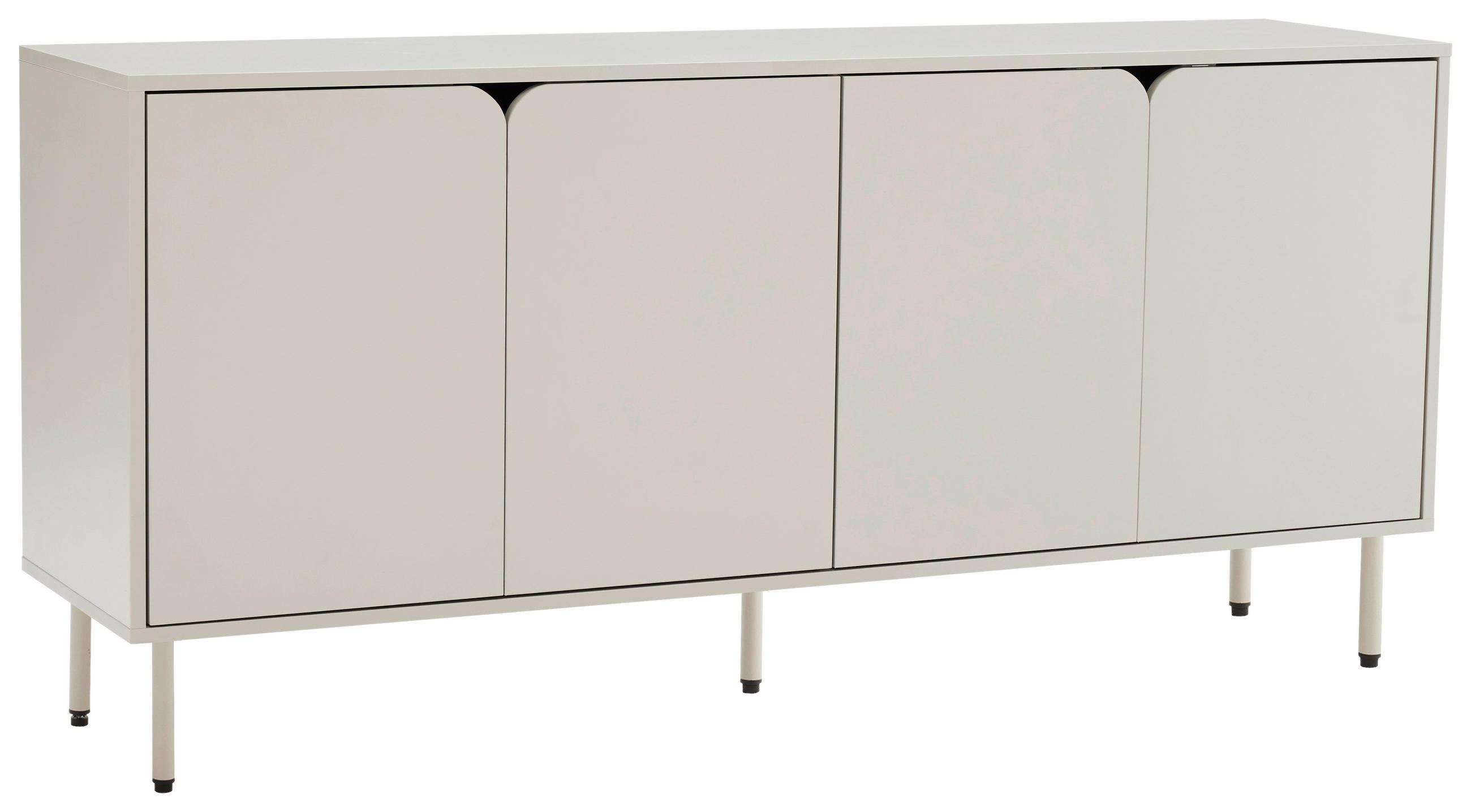 TÁLALÓSZEKRÉNY 160/75/40 cm  - selyemszürke, Design, faalapú anyag/fém (160/75/40cm) - Xora