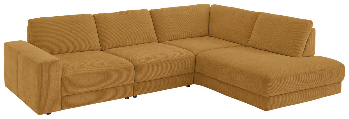 ECKSOFA in Chenille, Jacquard Cognac  - Cognac/Schwarz, Design, Kunststoff/Textil (316/242cm) - Niels Andersson