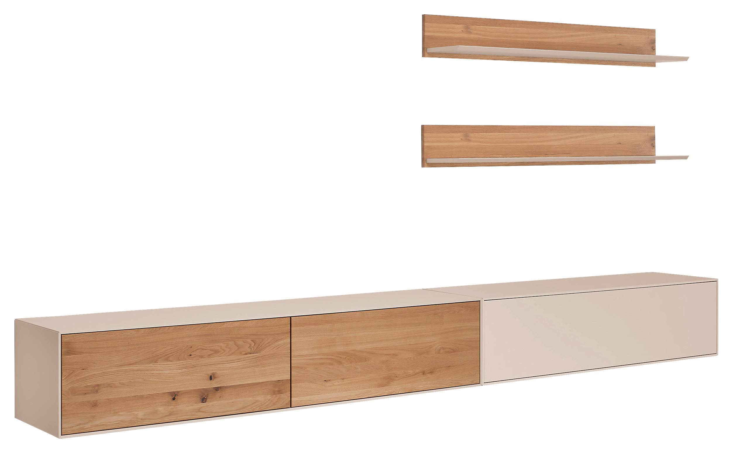 WOHNWAND Tarvis 4-teilig  in Sandfarben, Wildeiche  285/190/39 cm  - Sandfarben/Wildeiche, Design, Holz/Holzwerkstoff (285/190/39cm) - Dieter Knoll