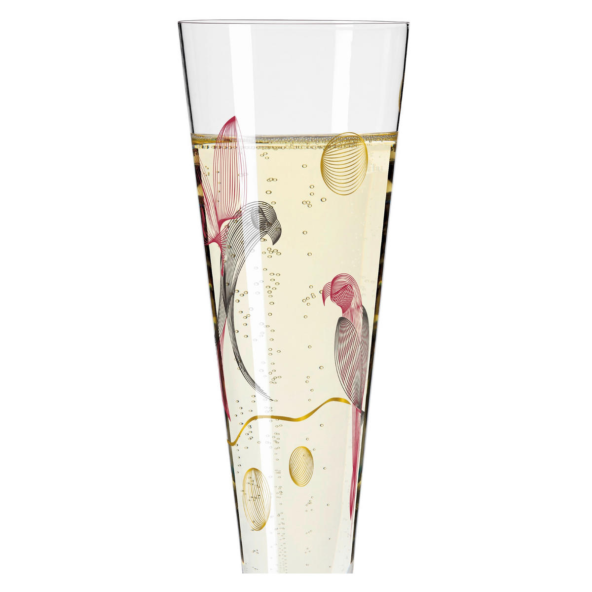 CHAMPAGNERGLAS 205 ml  - Rot/Goldfarben, LIFESTYLE, Glas (7,2/24cm) - Ritzenhoff