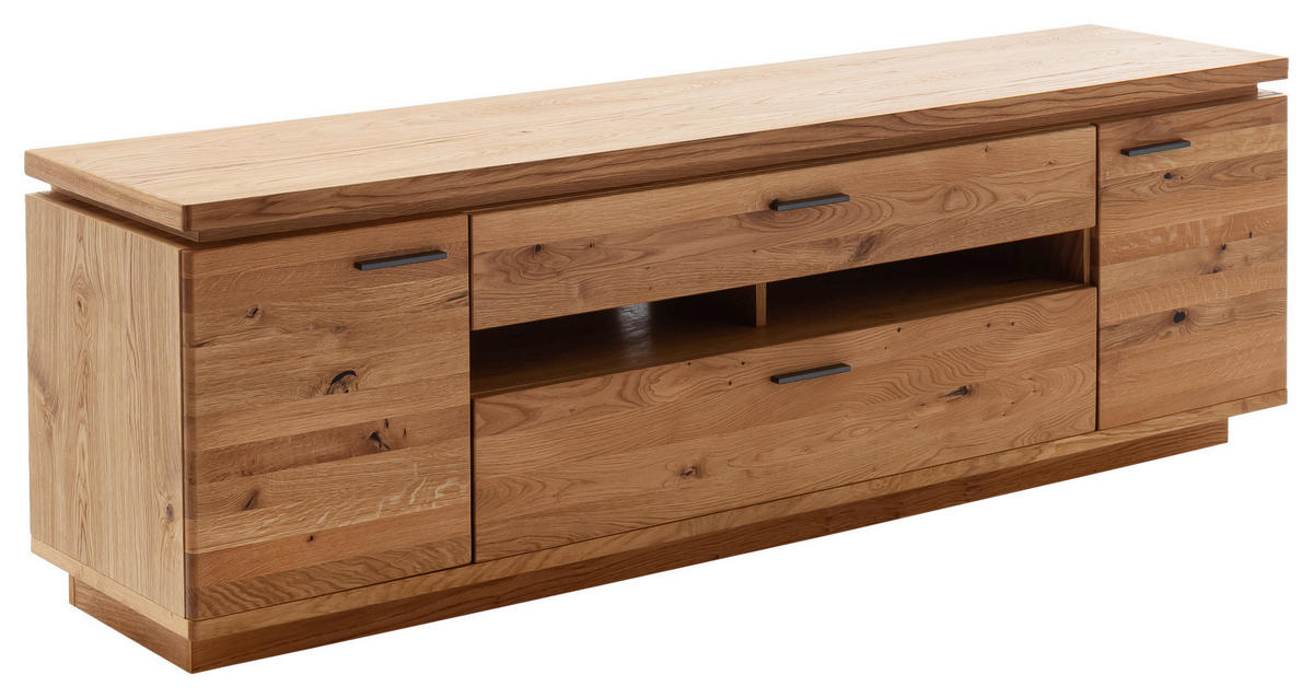 NÍZKÁ KOMODA, dub, barvy dubu, 210/68/50 cm - barvy dubu/černá, Natur, kov/dřevo (210/68/50cm) - Linea Natura