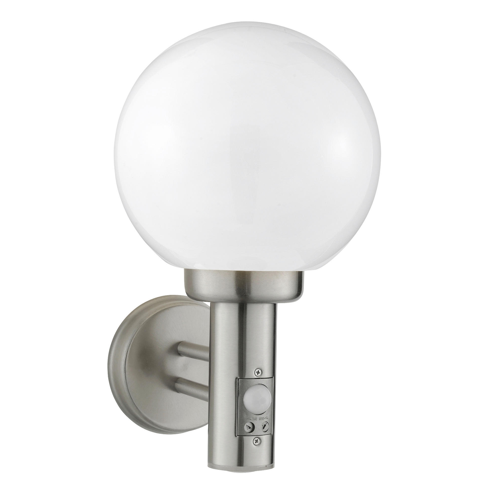 AUSSENWANDLEUCHTE Orb 22/20/34 cm  - Silberfarben/Schwarz, Design, Kunststoff/Metall (22/20/34cm)