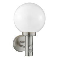 AUSSENWANDLEUCHTE Orb 22/20/34 cm  - Silberfarben/Schwarz, Design, Kunststoff/Metall (22/20/34cm)