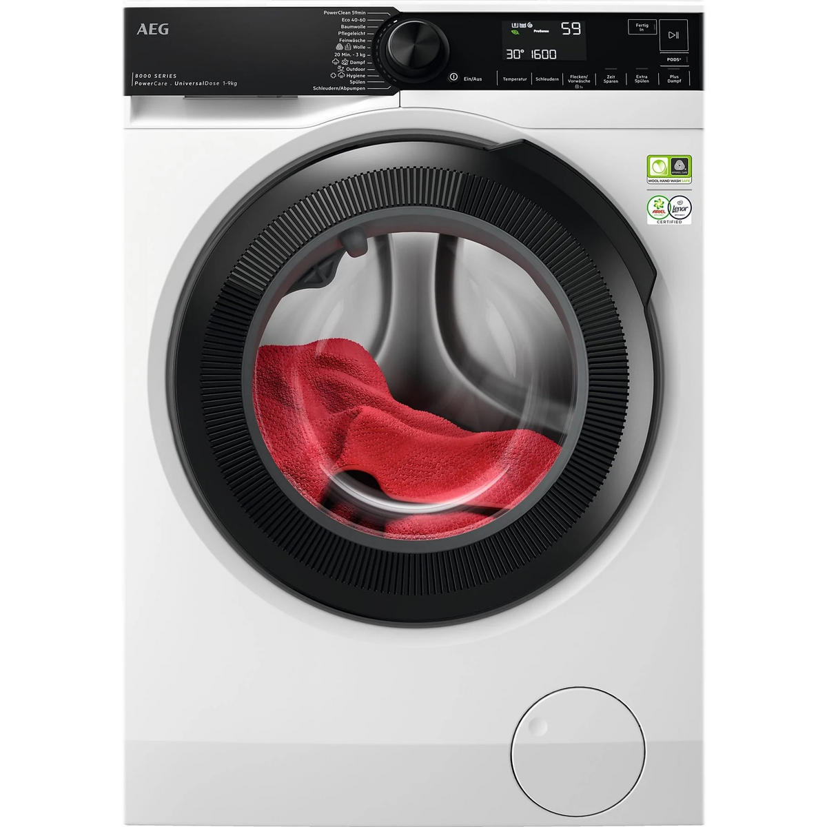WASCHMASCHINE LR8EA75690   - Schwarz/Weiß, Basics, Metall (59,6/84,7/57,7cm) - AEG