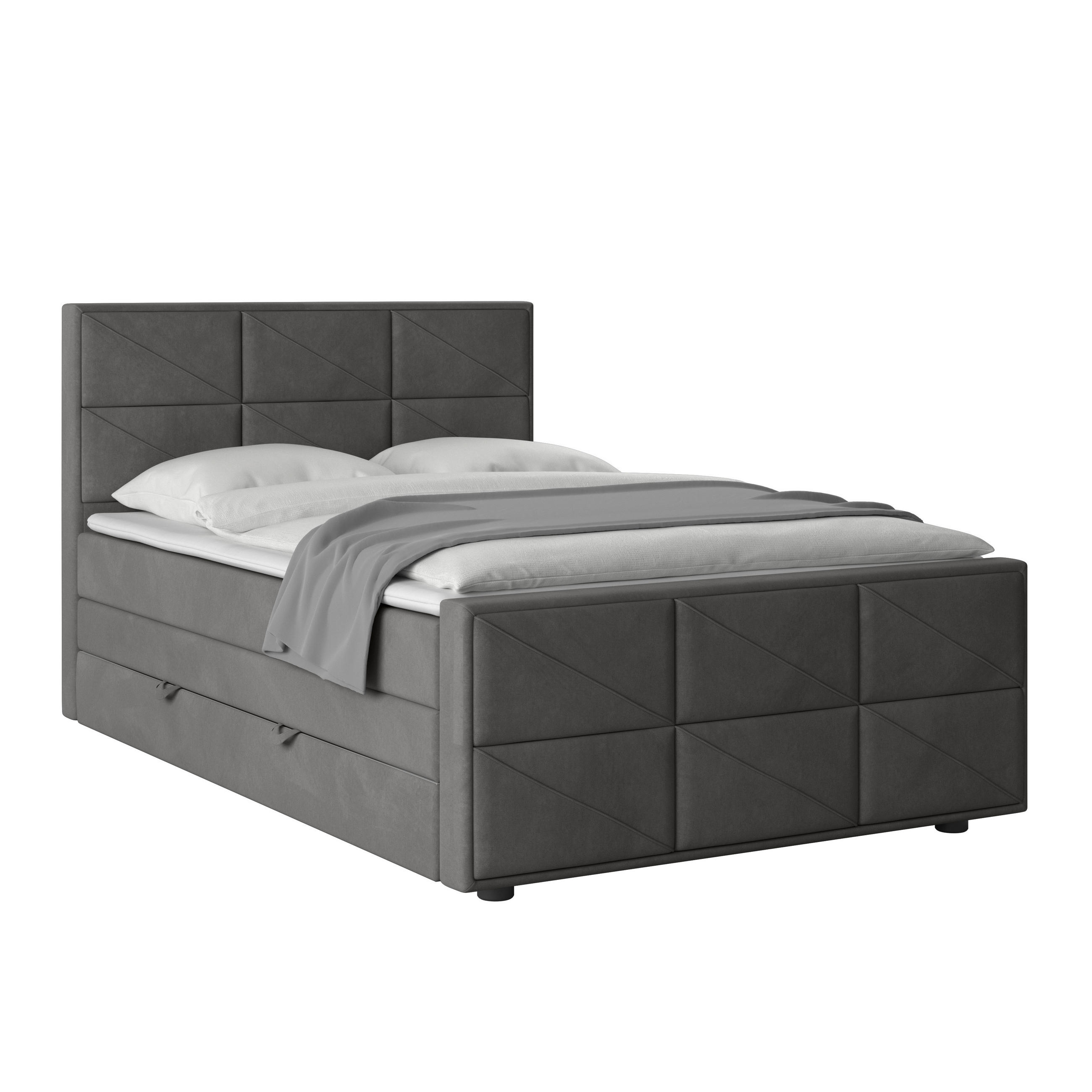 BOXSPRINGBETT 140/200 cm  in Anthrazit  - Anthrazit, Modern, Holz/Kunststoff (140/200cm) - MID.YOU