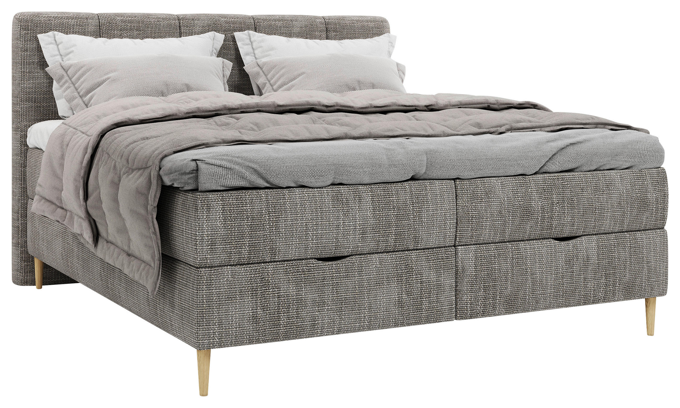 BOXBETT 180/200 cm  in Grau  - Buchefarben/Grau, MODERN, Holz/Holzwerkstoff (180/200cm) - MID.YOU