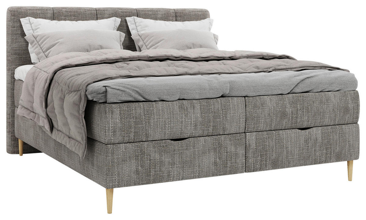 BOXBETT 180/200 cm  in Grau  - Buchefarben/Grau, MODERN, Holz/Holzwerkstoff (180/200cm) - MID.YOU