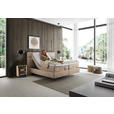 BOXSPRINGBETT 180/200 cm,  in Beige, motorische Verstellbarkeit, Matratzen, H4 + H4 = sehr fest  - Beige/Schwarz, Design, Kunststoff/Textil (180/200cm) - Dieter Knoll