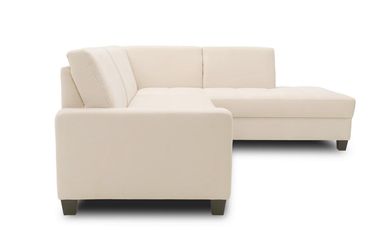 ECKSOFA FLORENTINA Creme Mikrofaser  - Wengefarben/Creme, Basics, Holz/Textil (243/209cm) - MID.YOU