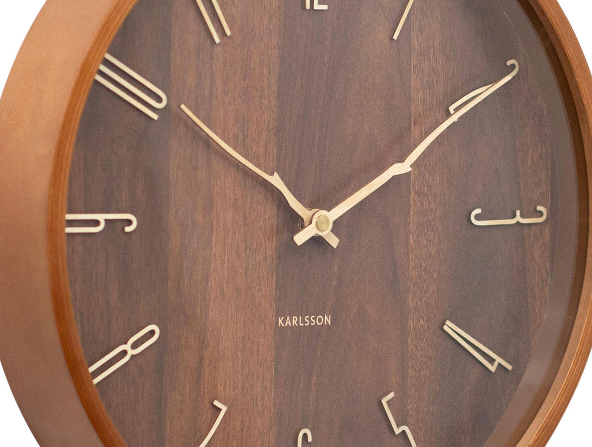 WANDUHR Rama Braun  - Braun, Basics, Holzwerkstoff (30cm) - Karlsson