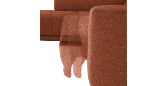 ECKSOFA  in Mikrofaser Rostfarben  207/301 cm  - Rostfarben/Schwarz, Design, Textil/Metall (207/301cm) - Xora
