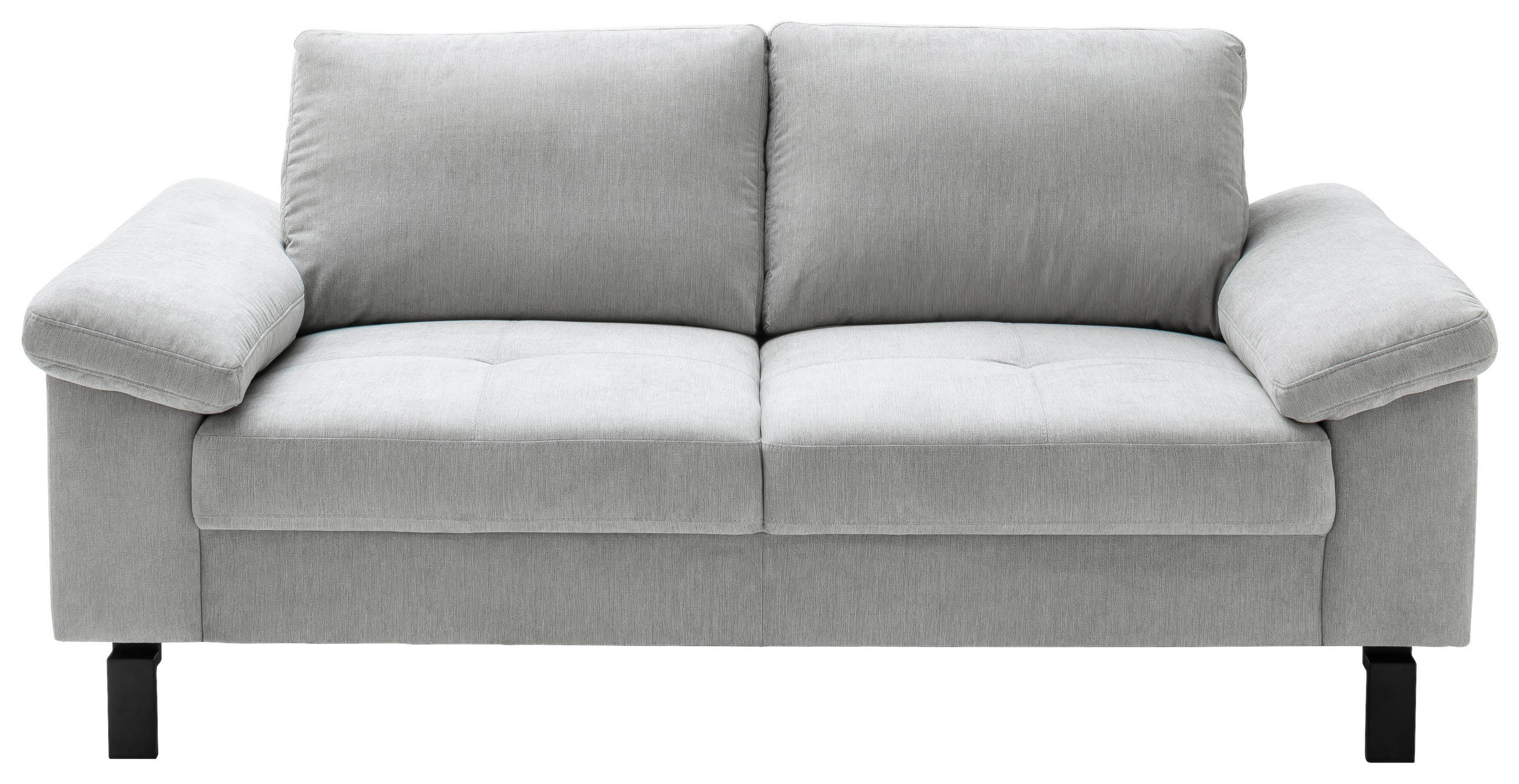 2-SITZER-SOFA Velours Silberfarben  - Silberfarben/Schwarz, Design, Textil/Metall (186/86/97cm) - Pure Home Lifestyle