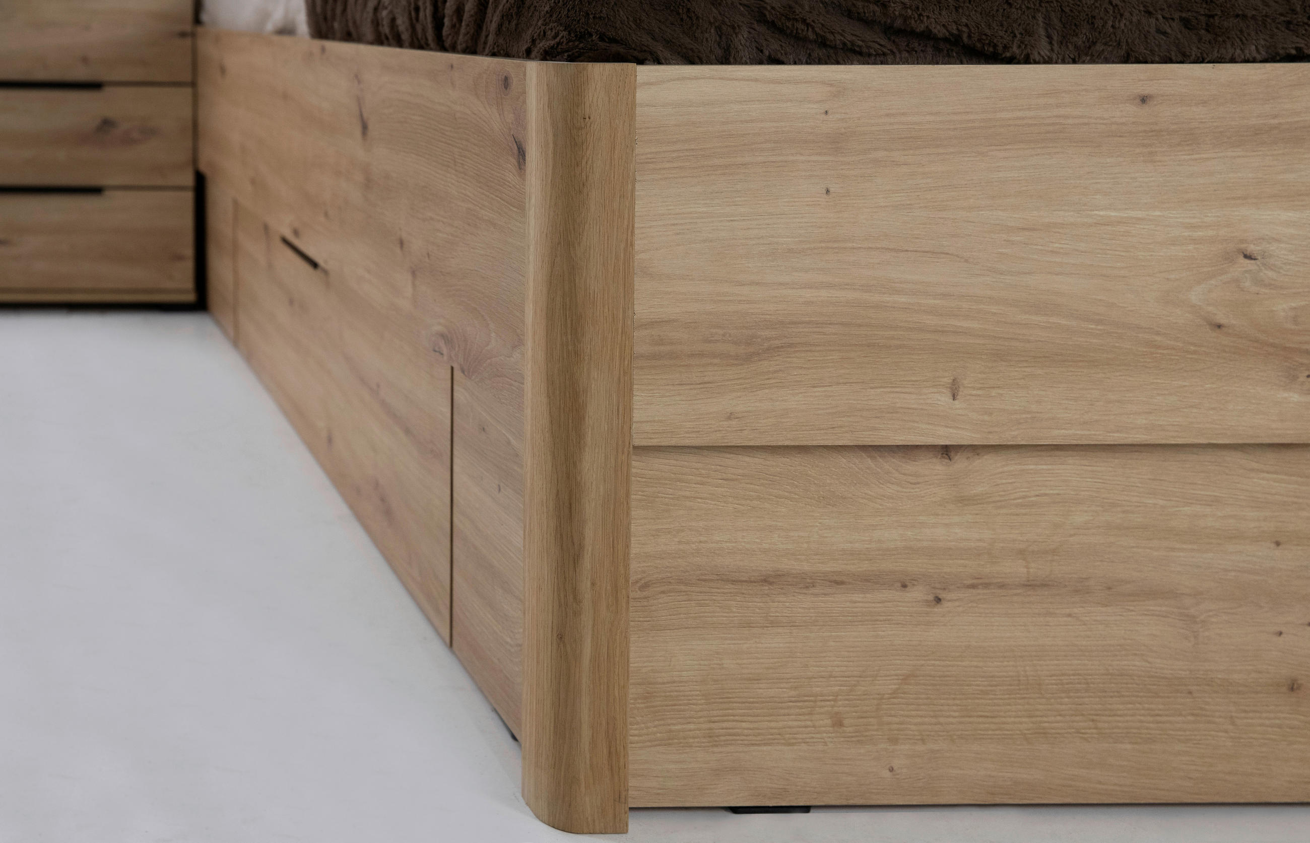 BETT 180/200 cm  in Eiche Artisan  - Taupe/Eiche Artisan, KONVENTIONELL, Holzwerkstoff/Textil (180/200cm) - Carryhome