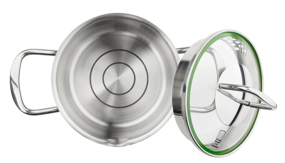 Oală Pentru Carne 0,5 l  - culoare inox, Design, sticlă/metal (14cm) - Chefkoch+Fackelmann