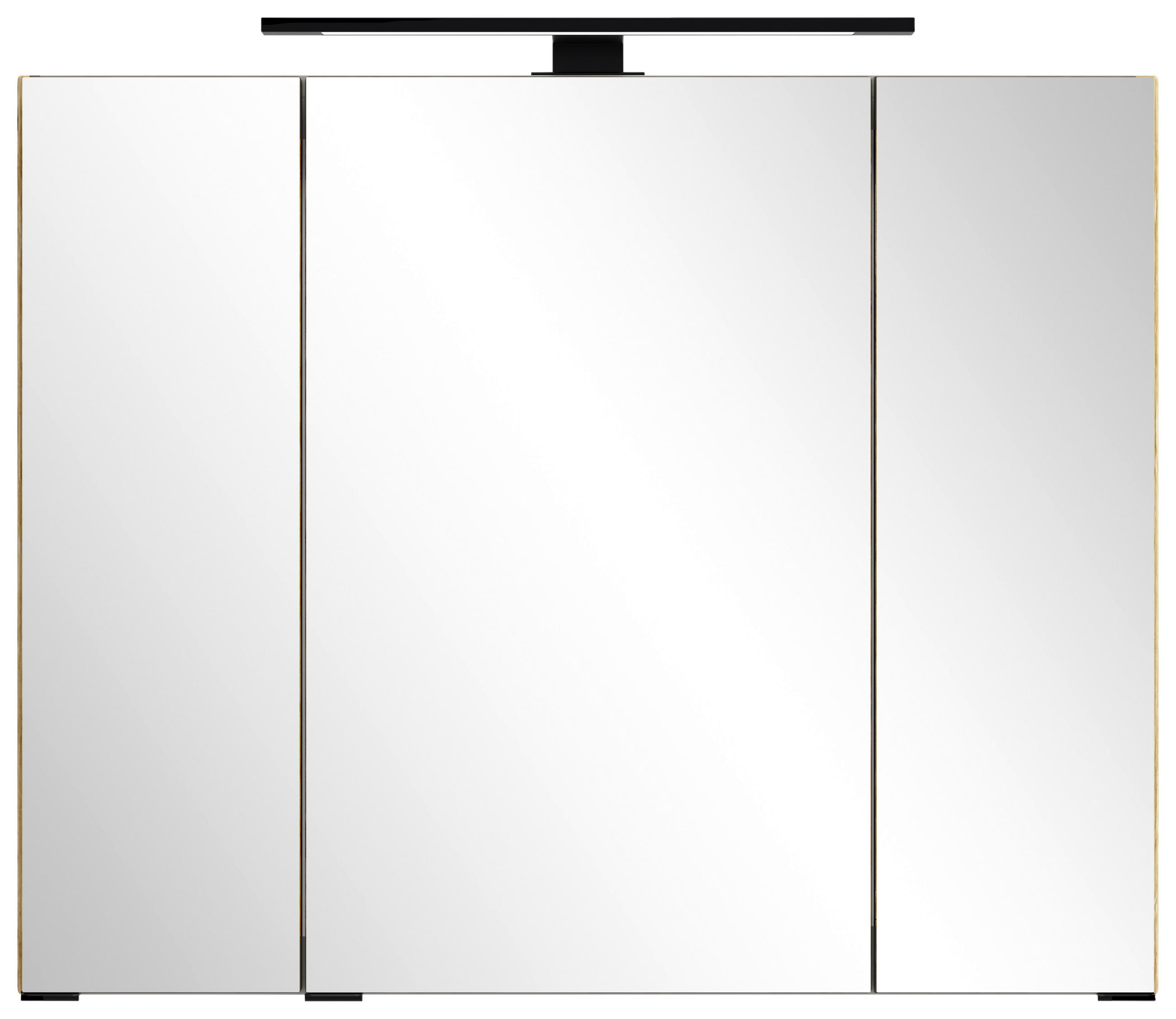 Thumbnail - Held Spiegelschrank, Eiche Artisan, Metall, F, 80x64x20 cm, Badezimmer, Badezimmerspiegel, Spiegelschränke