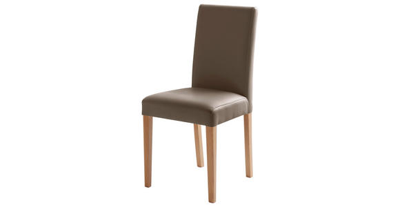 STUHL Lederlook Buchefarben, Cappuccino - Buchefarben/Cappuccino, KONVENTIONELL, Holz/Textil (44/92/57cm) - Carryhome