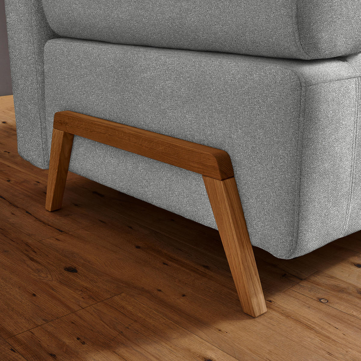 SCHLAFSOFA in Textil Hellgrau  - Hellgrau/Naturfarben, Design, Holz/Textil (211/88/102cm) - Niels Andersson