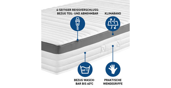 TASCHENFEDERKERNMATRATZE 90/200 cm Höhe ca. 25 cm  - KONVENTIONELL, Textil (90/200cm) - Xora