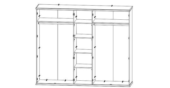 DREHTÜRENSCHRANK  in Dunkelgrau, Eiche Artisan  - Dunkelgrau/Eiche Artisan, ROMANTIK / LANDHAUS, Glas/Holzwerkstoff (255/209/60cm) - Hom`in