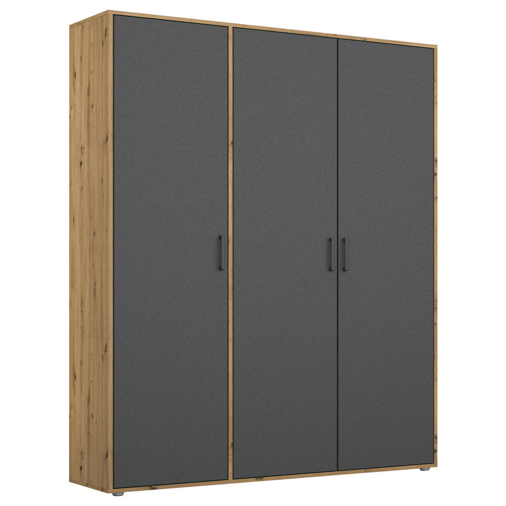 Rauch Möbel SKRIŇA S OTOČNÝMI DVERAMI, sivá, dub artisan, 140/194/53 cm