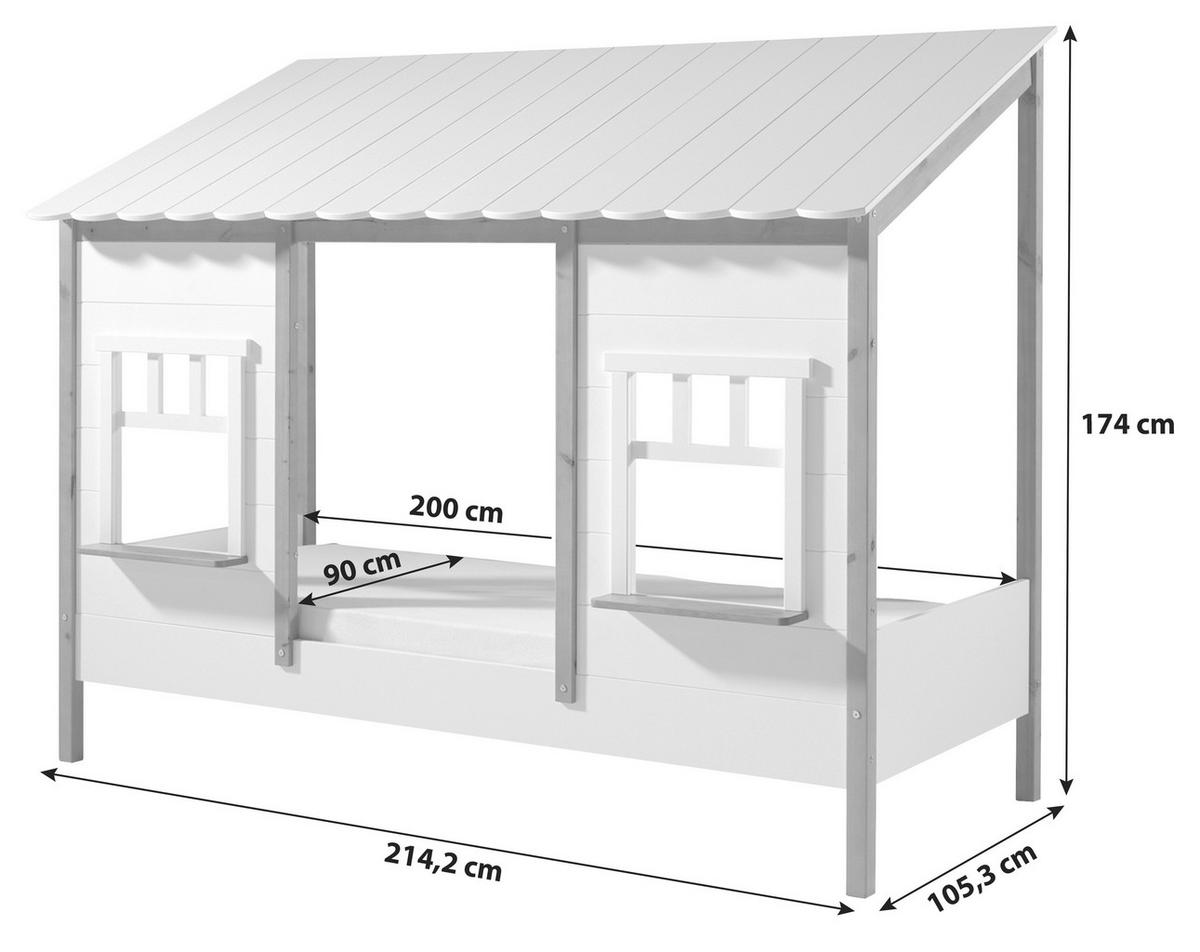 HAUSBETT Lattenrost 90/200 cm  in Weiß, Eichefarben, Kieferfarben  - Eichefarben/Weiß, MODERN, Holz/Holzwerkstoff (90/200cm) - MID.YOU