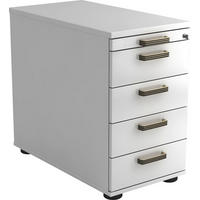 ANSTELLCONTAINER Weiß  - Schwarz/Alufarben, KONVENTIONELL, Holzwerkstoff/Kunststoff (42,8/72-76/80cm) - Venda