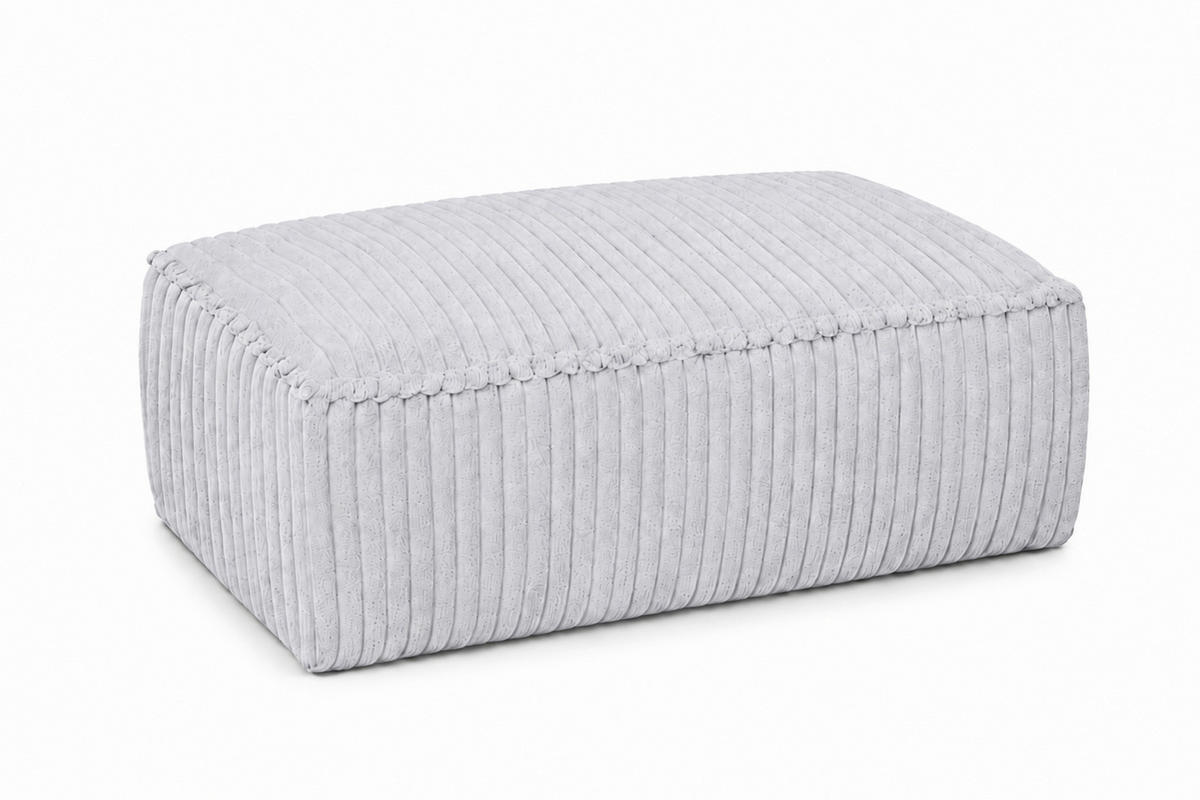 HOCKER in Textil, Holzwerkstoff Hellgrau  - Hellgrau/Schwarz, KONVENTIONELL, Holzwerkstoff/Kunststoff (105/43/65cm) - Livetastic