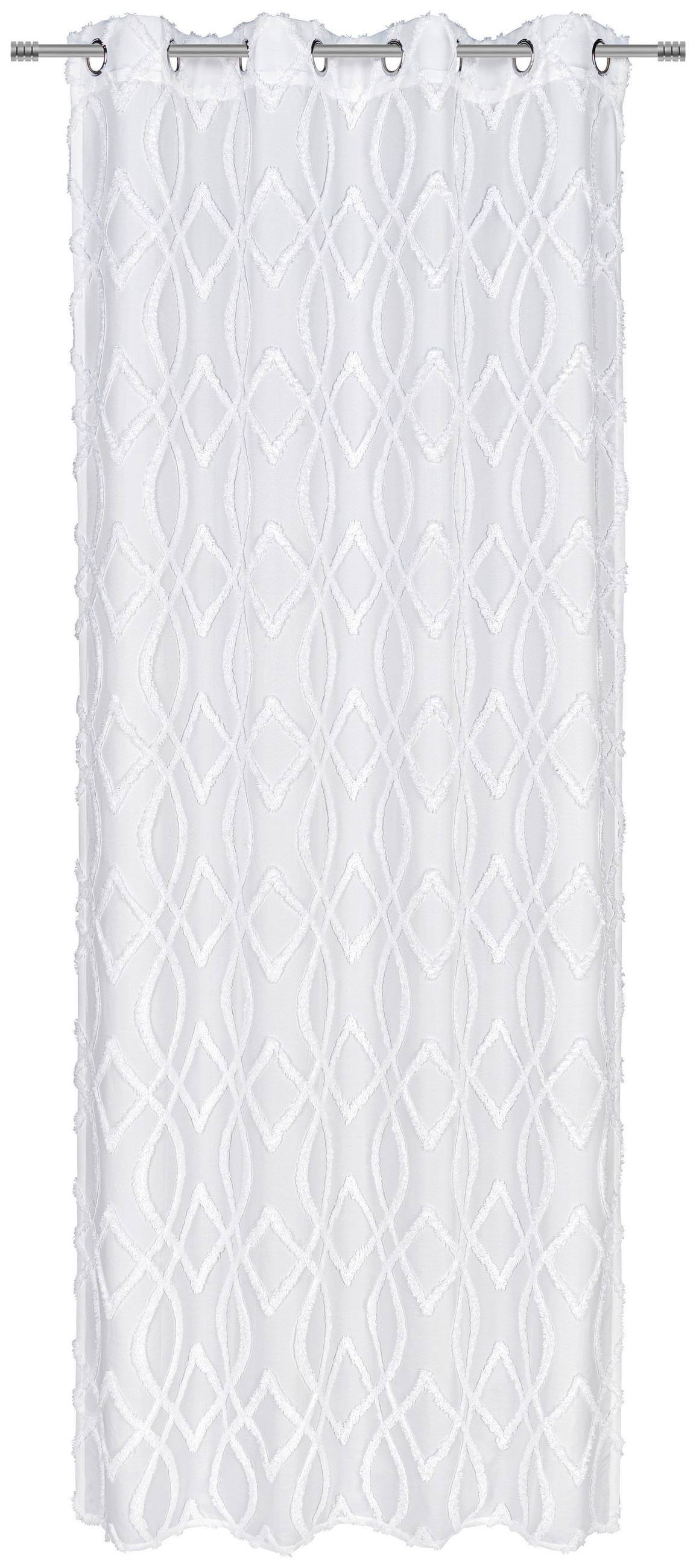 ZÁVES S OČKAMI, nepriehľadné, 140/245 cm - biela, Trend, textil (140/245cm) - Esposa