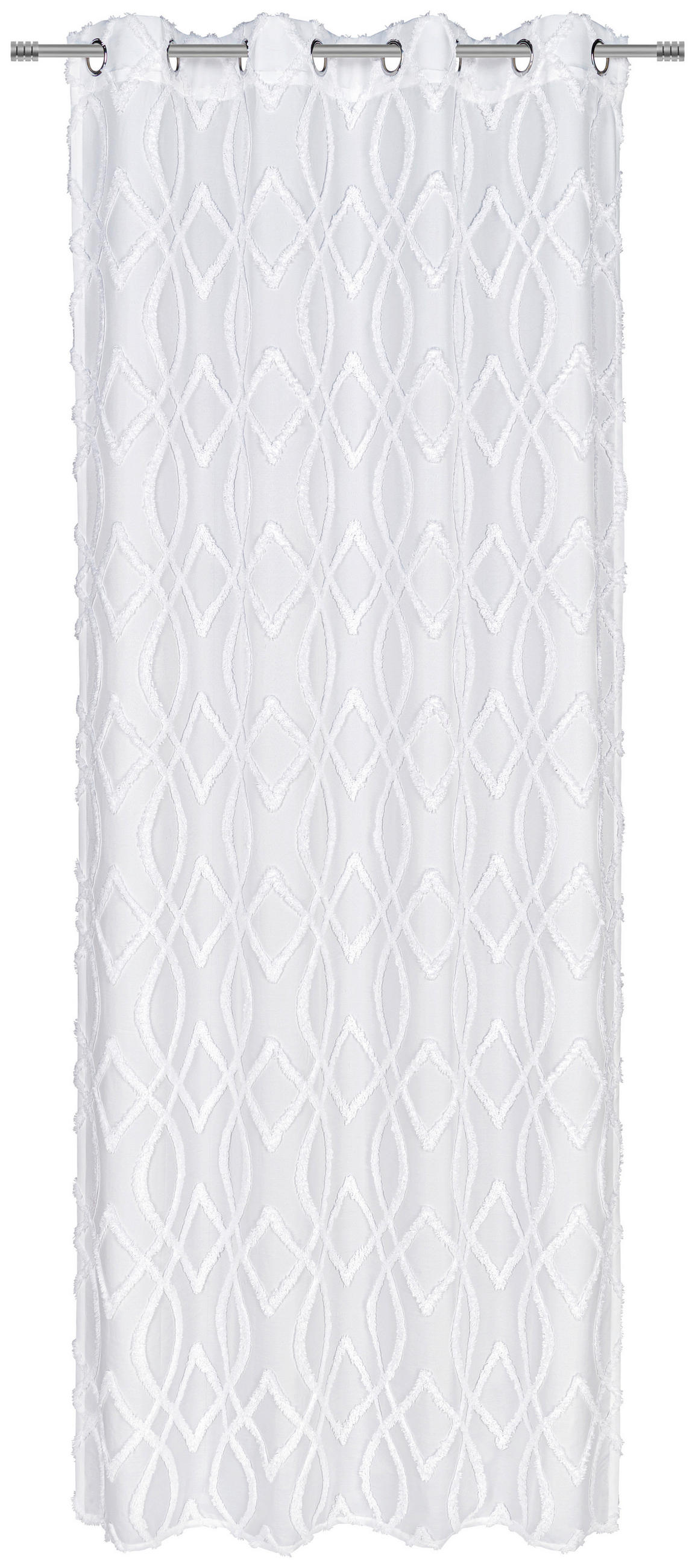 ZÁVES S OČKAMI, nepriehľadné, 140/245 cm - biela, Trend, textil (140/245cm) - Esposa
