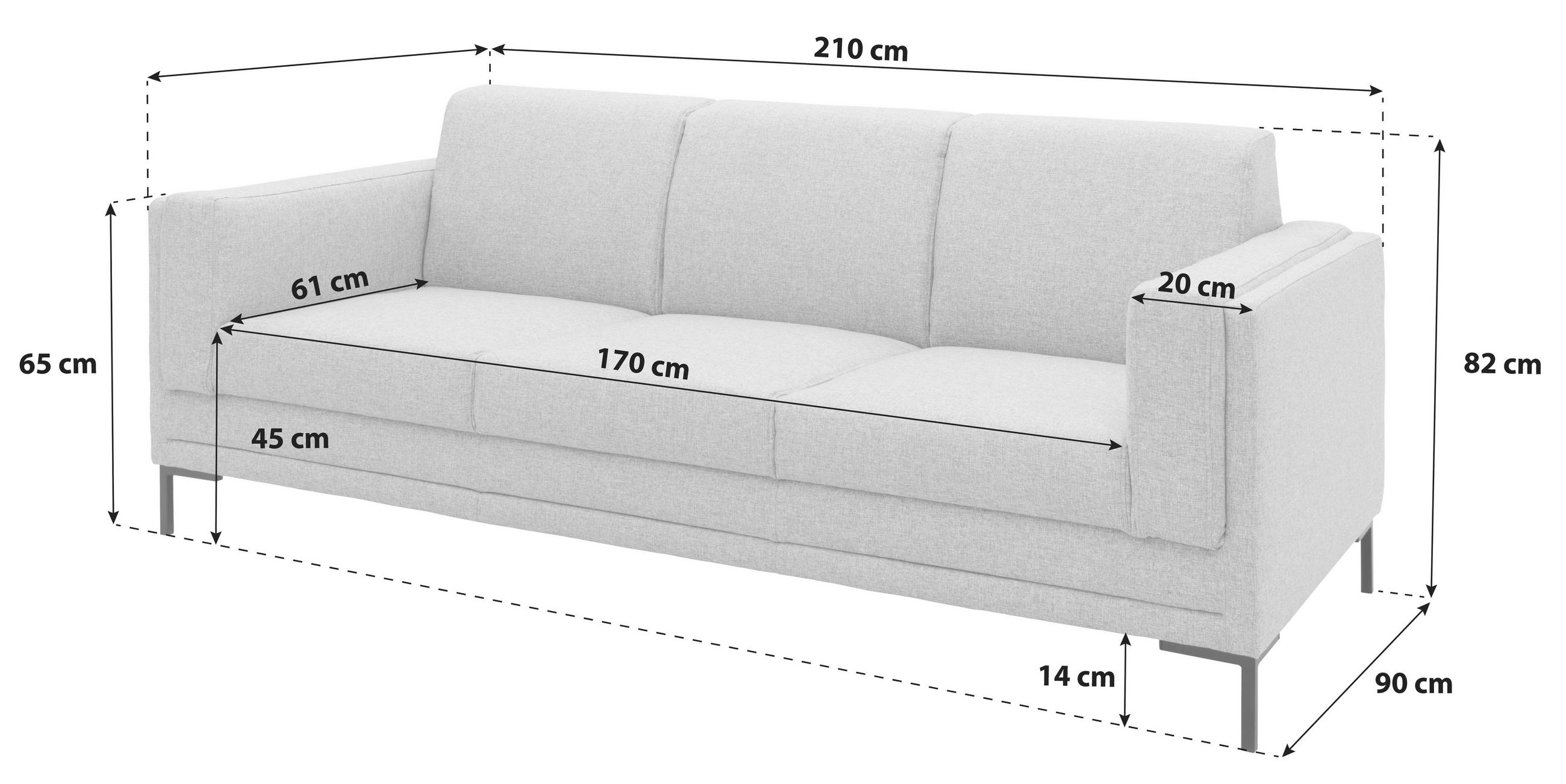 3-SITZER-SOFA in Webstoff Petrol  - Silberfarben/Petrol, Design, Textil/Metall (210/82/90cm) - LOOKS by W.Joop