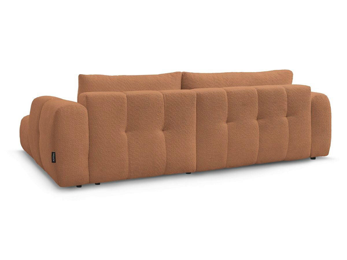 ECKSCHLAFSOFA FUJI Bouclé Orange  inkl.  - Schwarz/Orange, MODERN, Kunststoff/Textil (292/160cm)