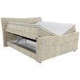 BOXSPRINGBETT 180/200 cm  in Beige  - Chromfarben/Beige, KONVENTIONELL, Textil/Metall (180/200cm) - Esposa