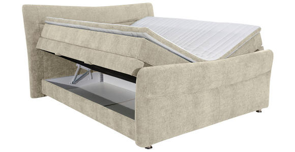 BOXSPRINGBETT 180/200 cm  in Beige  - Chromfarben/Beige, KONVENTIONELL, Textil/Metall (180/200cm) - Esposa