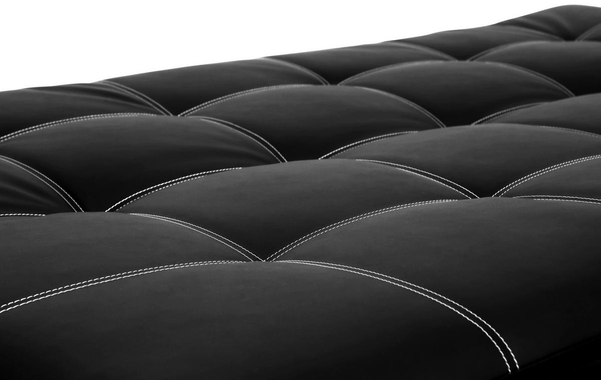 SCHLAFSOFA Lederlook Schwarz  - Silberfarben/Schwarz, Design, Textil/Metall (180/78/93cm) - P & B