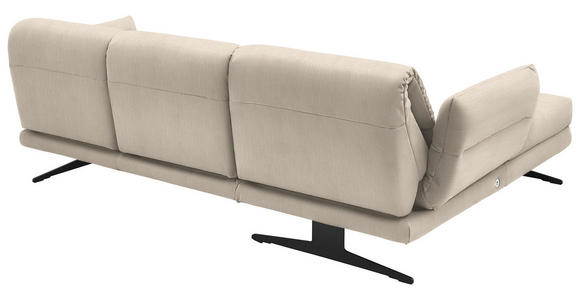 ECKSOFA  in Flachgewebe Magnolie  176-217/279-327 cm  - Magnolie/Schwarz, Design, Textil/Metall (176-217/279-327cm) - Dieter Knoll