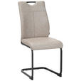 STUHL-SET 4 Stück  in Mikrofaser  - Schwarz/Braun, Design, Textil/Metall (43/97/57cm) - Xora