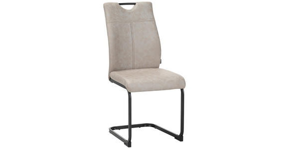 STUHL-SET 4 Stück  in Mikrofaser  - Schwarz/Braun, Design, Textil/Metall (43/97/57cm) - Xora