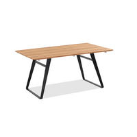 GARTENTISCH 180/95/76 cm Holz Teakfarben rechteckig  - Anthrazit/Teakfarben, Design, Holz/Metall (180/95/76cm)