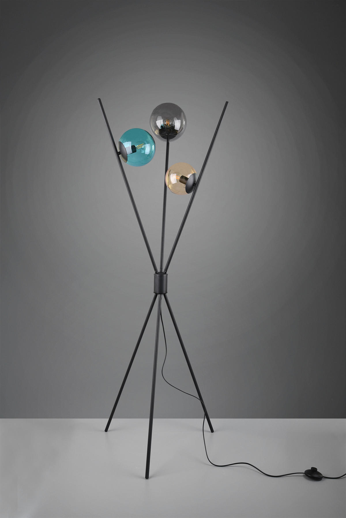 SVJETILJKA PODNA Lance  - višebojno/crna, Trend, staklo/metal (60/156cm)